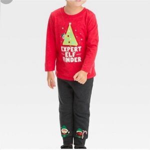 Nwt Cat and Jack "Expert Elf Finder" Christmas Boy's Outfit, Size 18 months